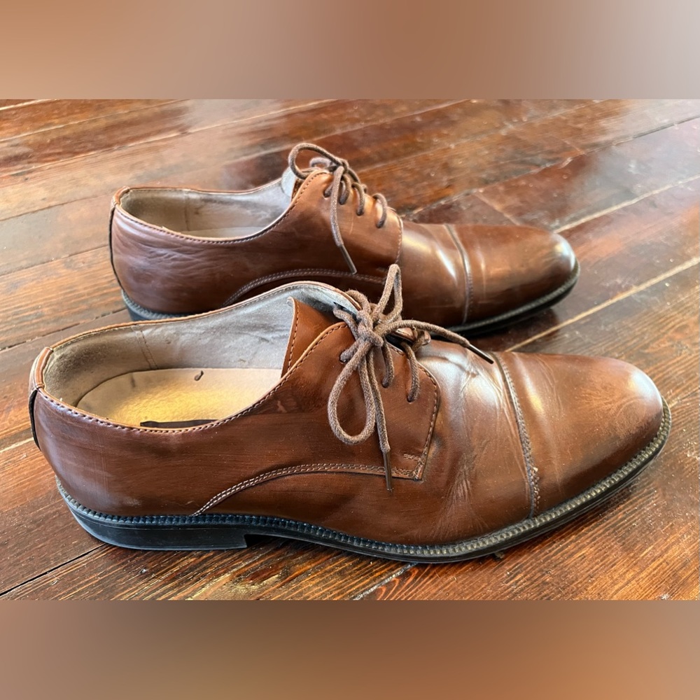 G. H. Bass Brown Leather Cap Toe Oxfords Bass Cleaver II (2091-200)